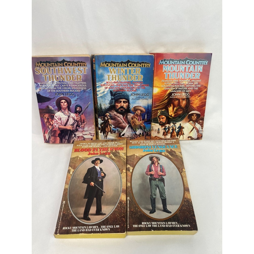 John Legg Western Paperback Lot of 5 Mountain Country Rocky Mountain Lawmen